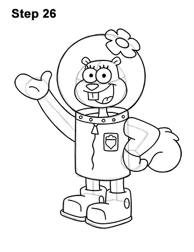 How to draw sandy cheeks spongebob squarepants