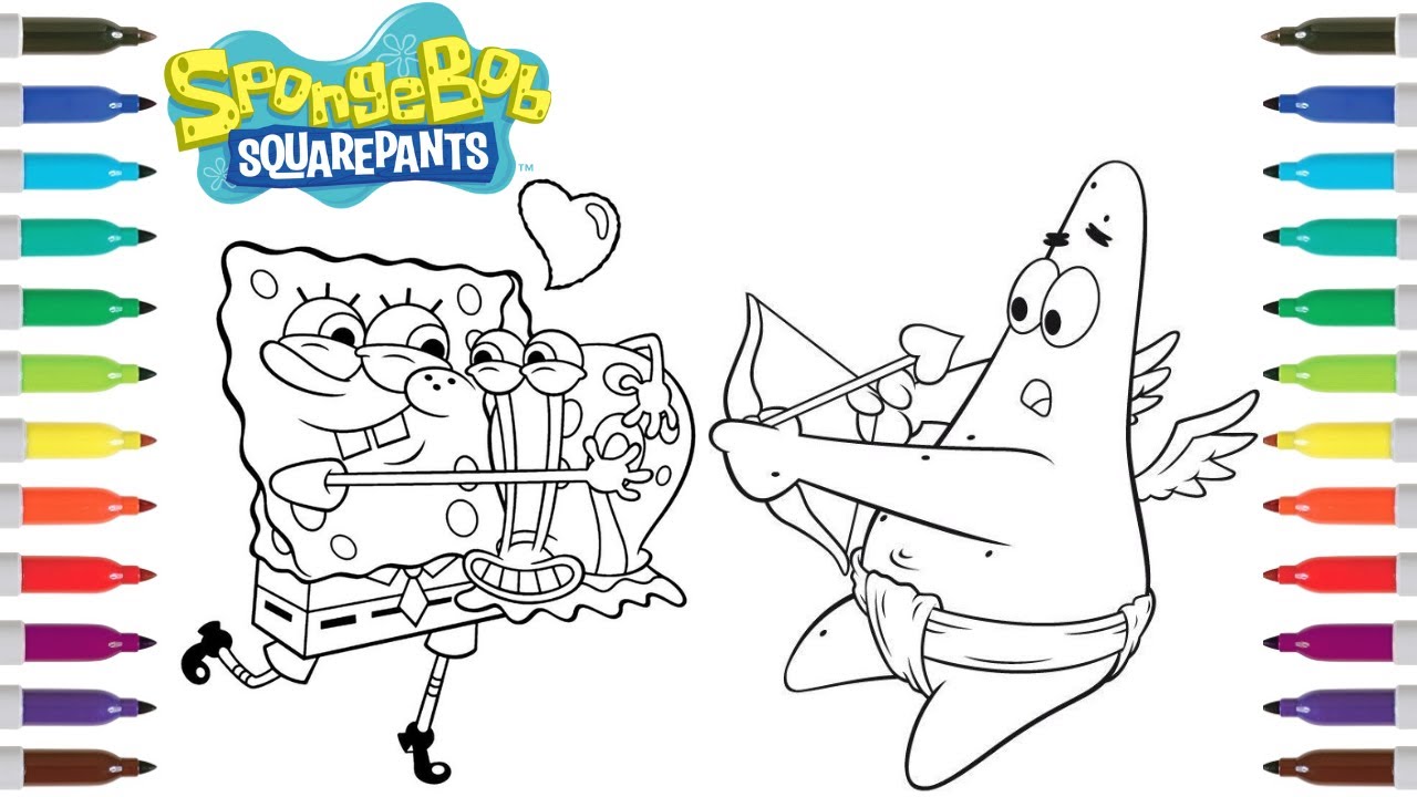 Spongebob squarepants coloring pages spongebob gary patrick valentines day coloring pages