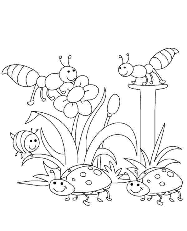 Simple spring printable coloring page