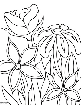Spring coloring page easy by elementary art with sarah tpt