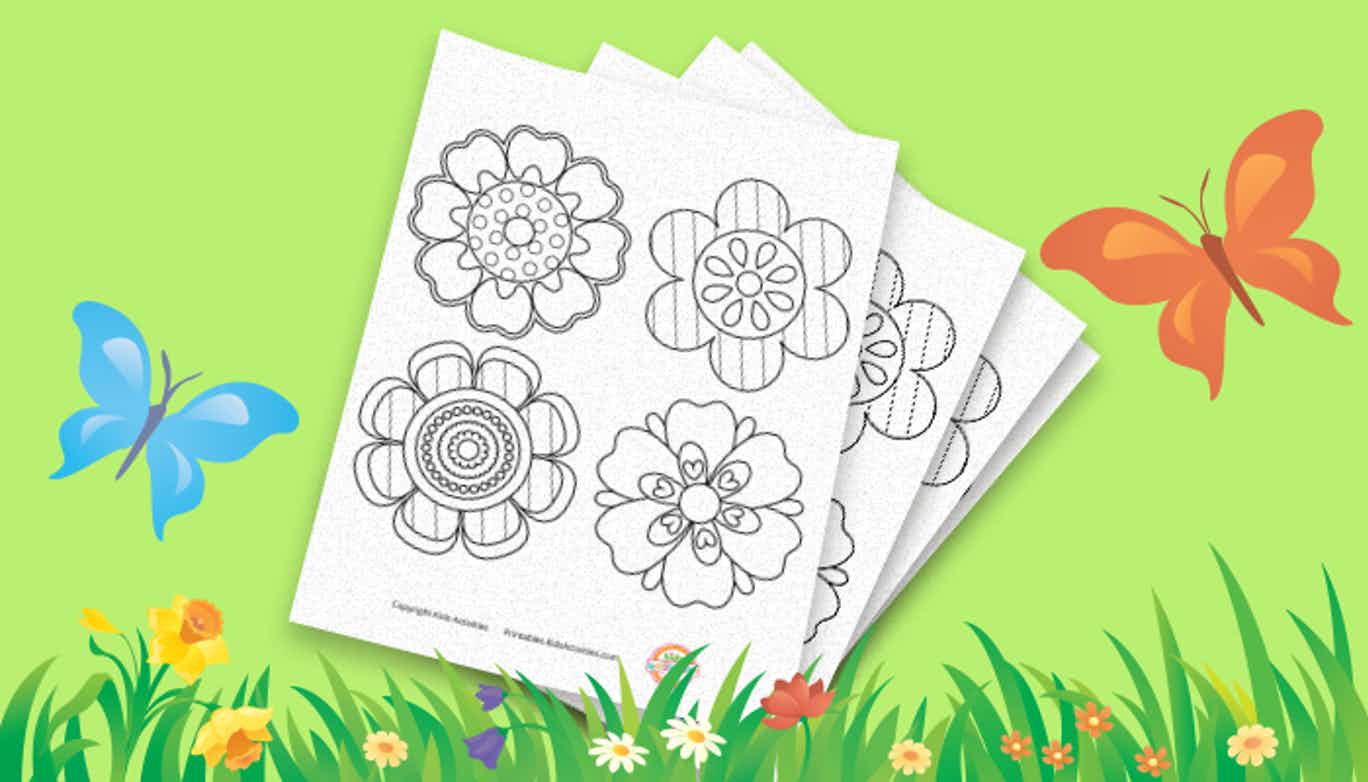Super cute spring flowers coloring pages kids activities blog