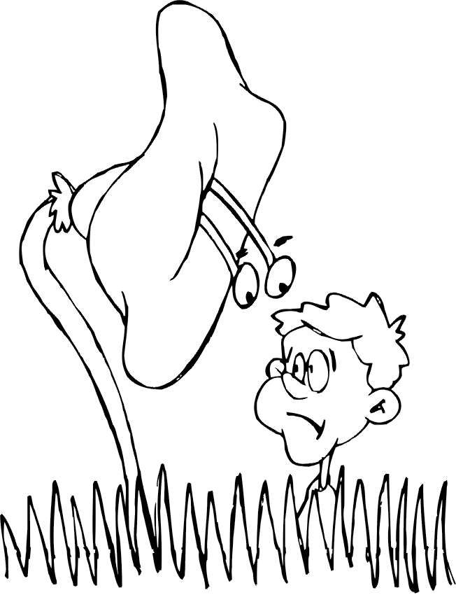 Spring flower coloring page huge cartoonish flower