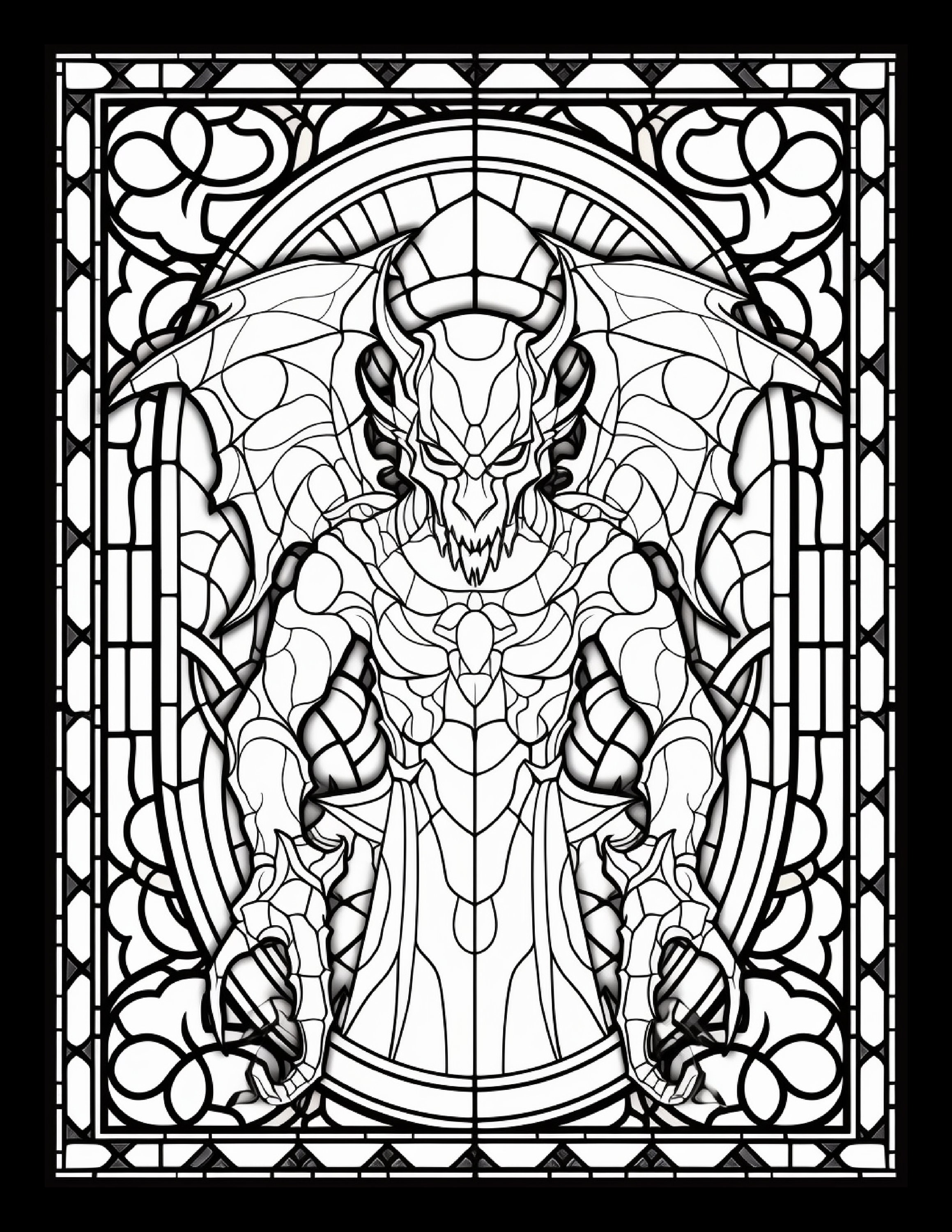 Halloween special unique stained glass coloring pages for adults perfect for relaxation and creativity instant download