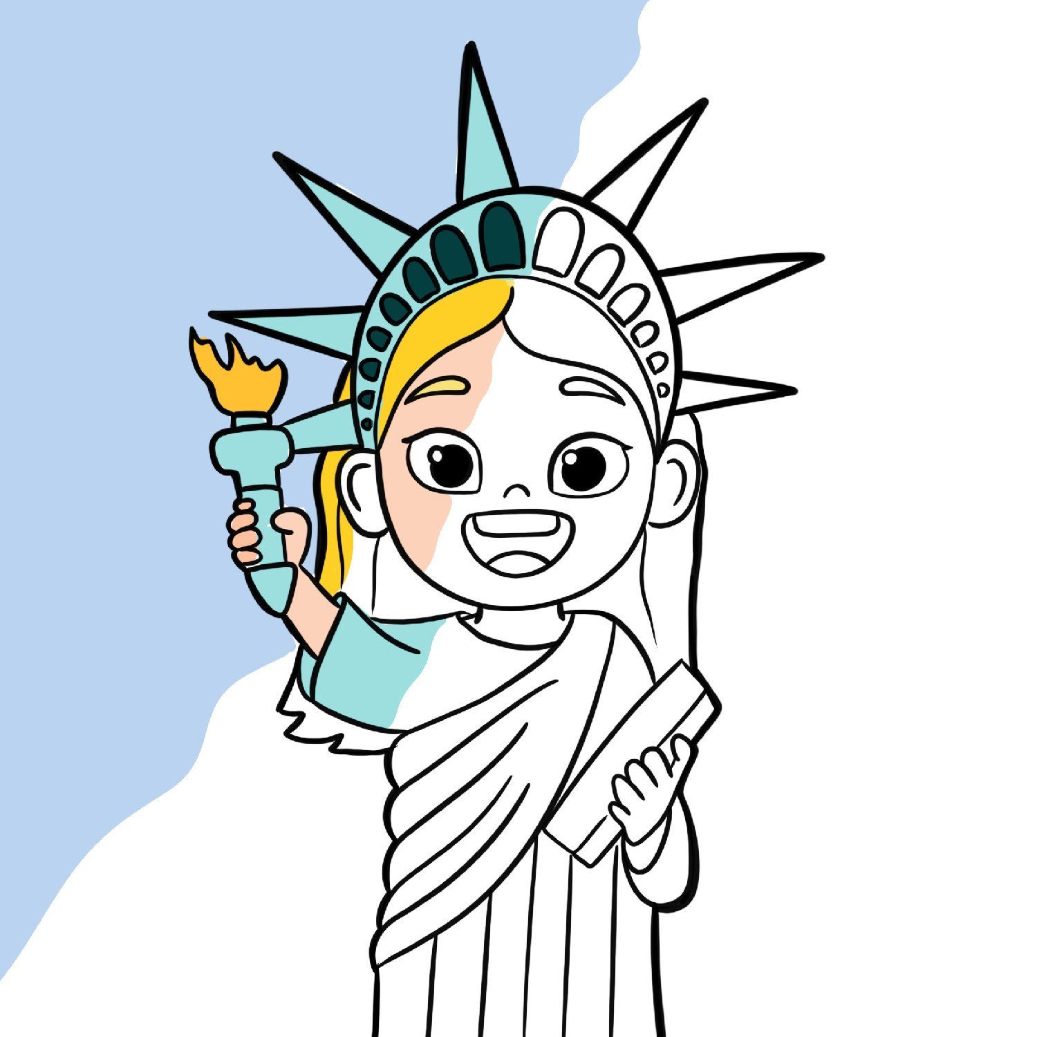 Statue of liberty for kids coloring page