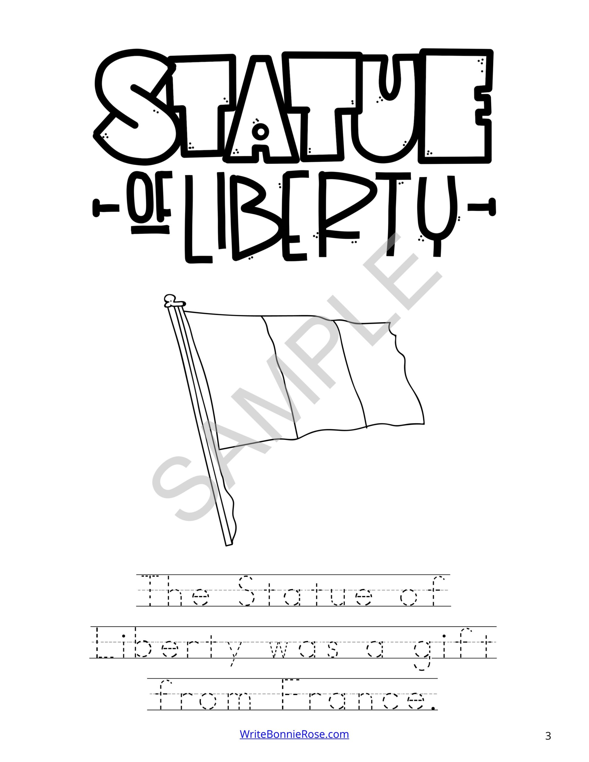 Statue of liberty coloring book