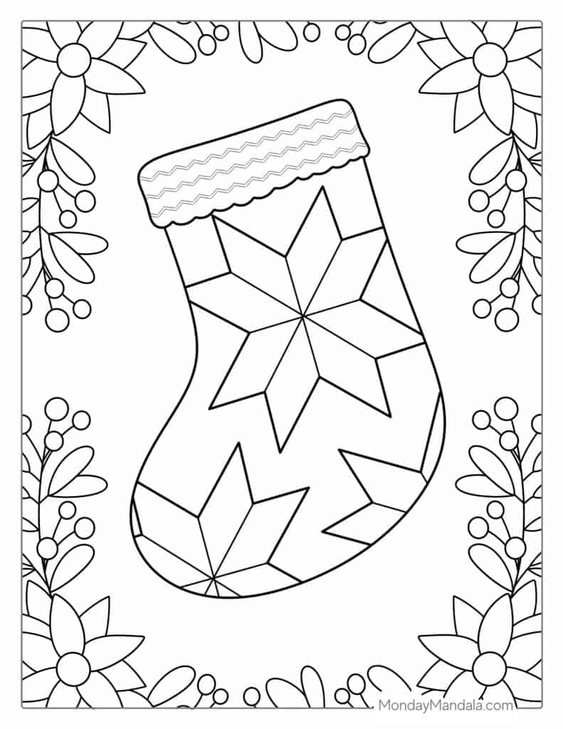 Christmas stockings coloring pages free printables