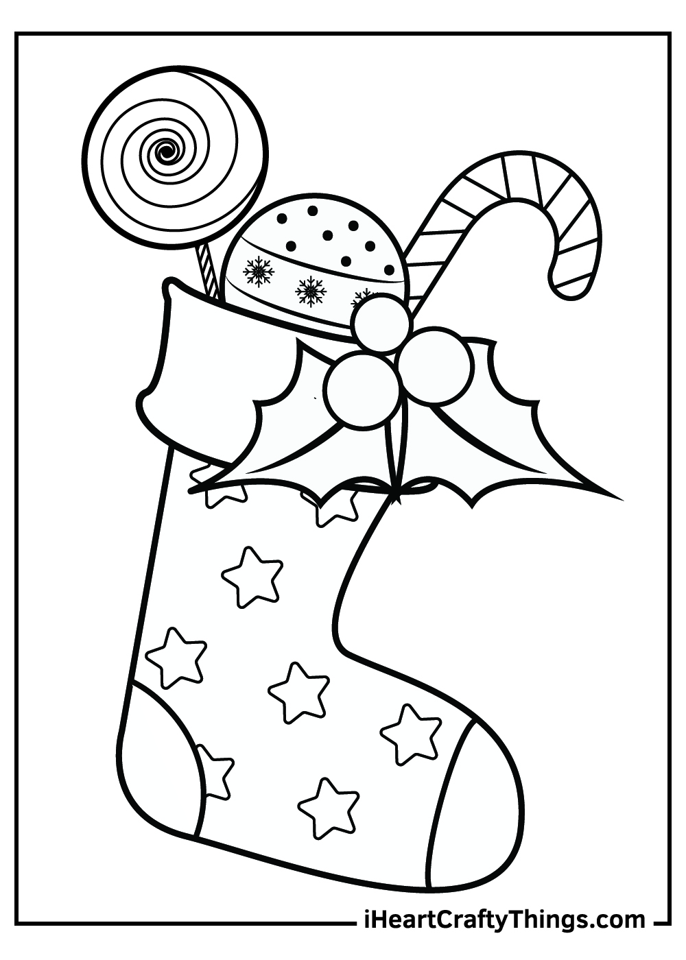 Christmas stocking coloring pages free printables