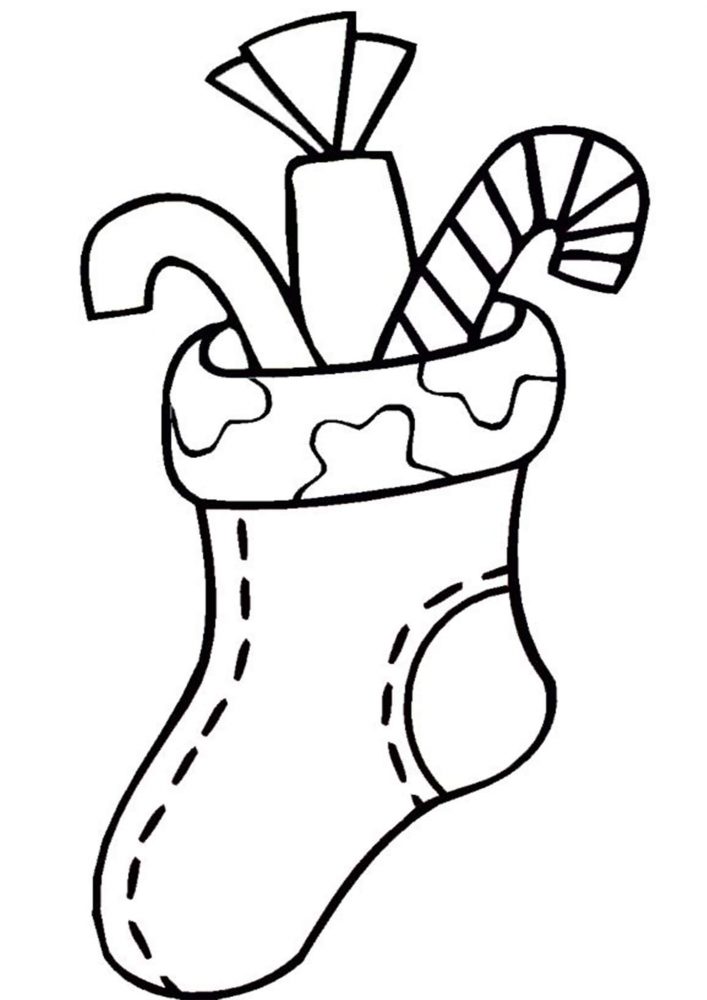 Christmas stocking coloring pages for kids