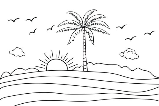Beach coloring page images â browse photos vectors and video