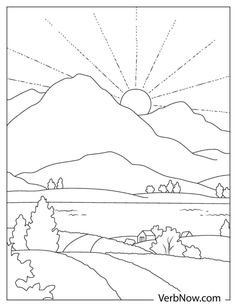 Free sunset coloring pages book for download printable pdf