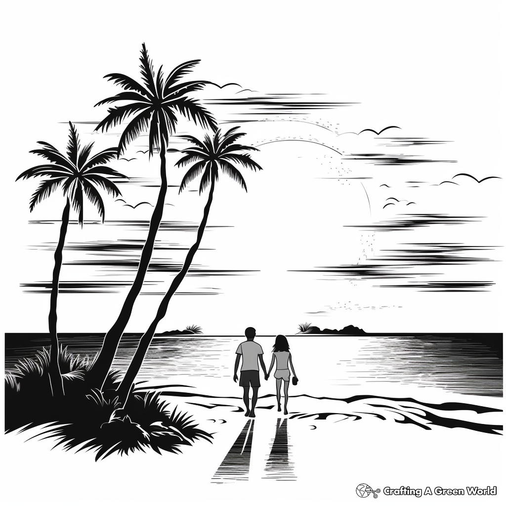 Sunset coloring pages