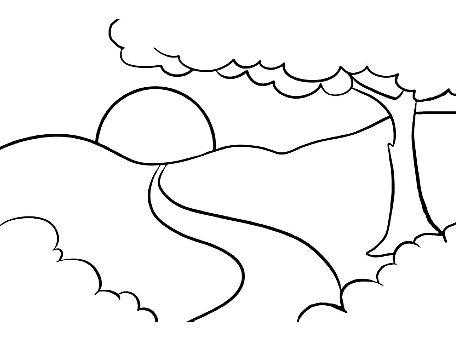 Sunset coloring pages pictures free printable