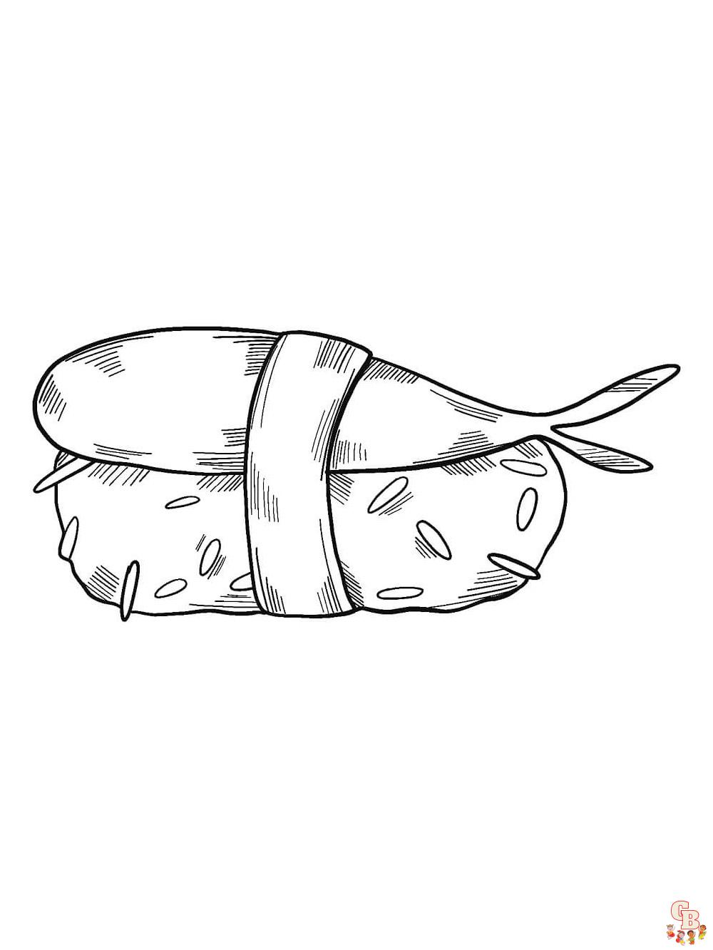 Sushi coloring pages with