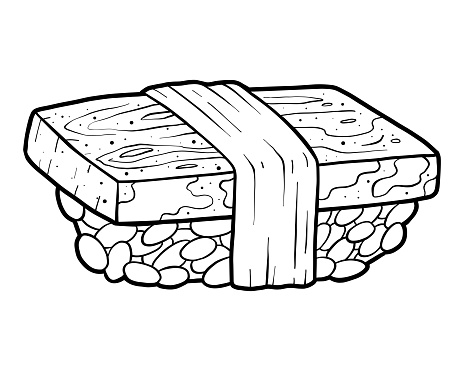Coloring book egg sushi stock illustration