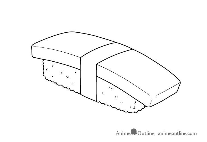 How to draw sushi step by step