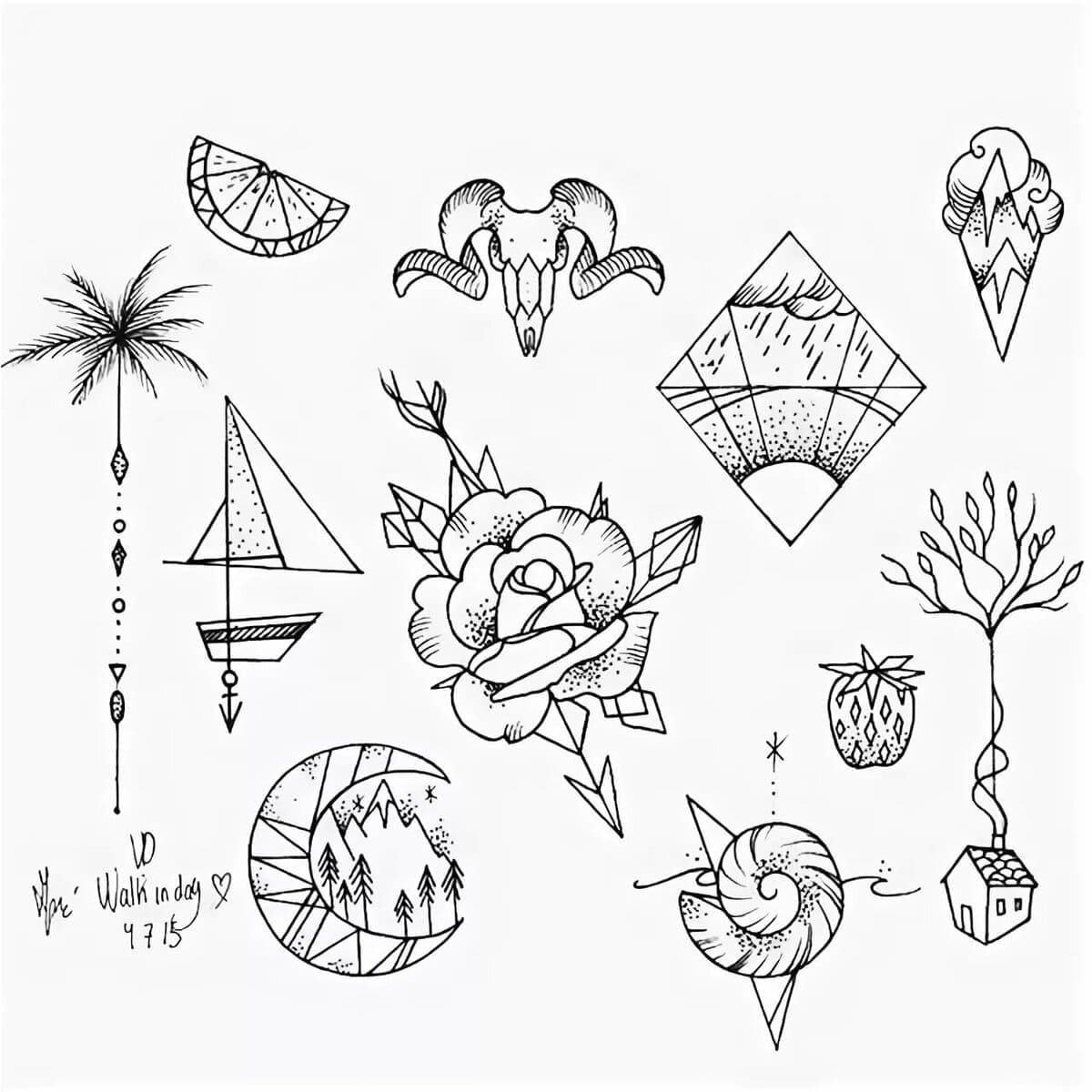 Free drawing of tattoos coloring page