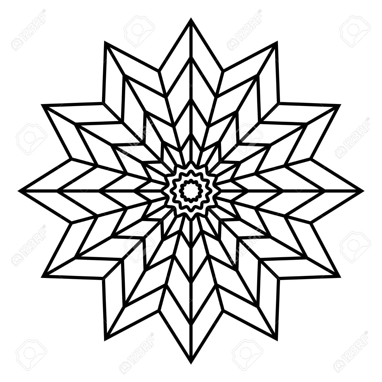 Simple floral mandala pattern for coloring book pages tattoo prints and decorative stamps royalty free svg cliparts vectors and stock illustration image