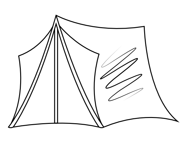 Printable easy camping tent coloring page