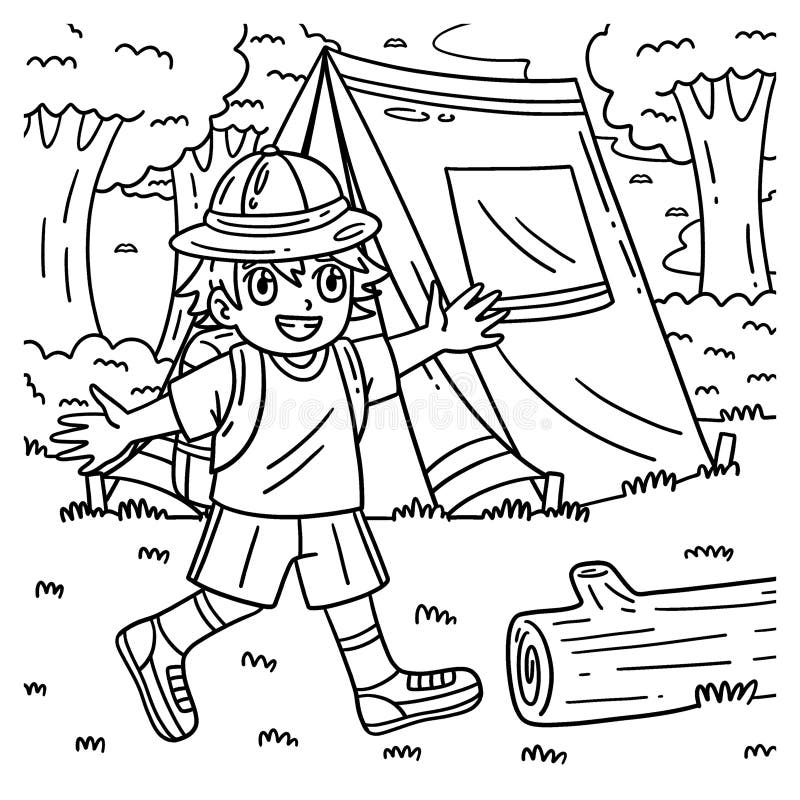Coloring page tent stock illustrations â coloring page tent stock illustrations vectors clipart