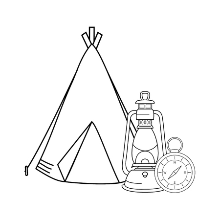 Line drawing tent stock photos and images