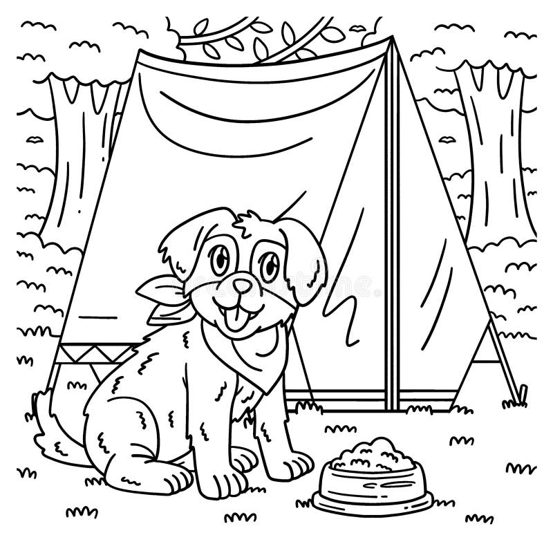 Coloring page tent stock illustrations â coloring page tent stock illustrations vectors clipart