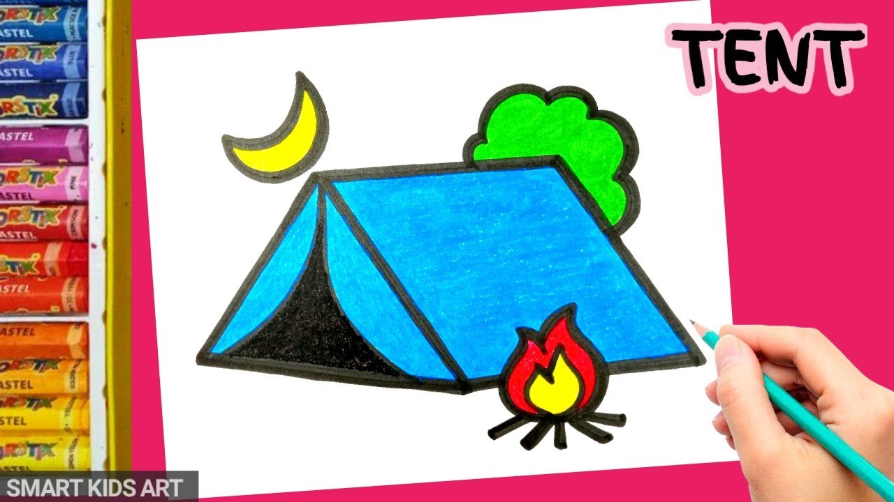How to draw tent ààààà àà ààààà àààà ààààà tent drawing sart kids art
