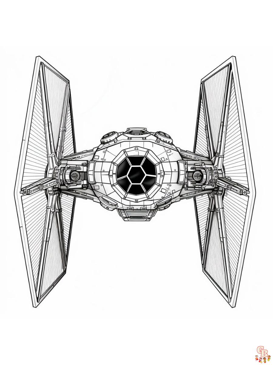Printable tie fighter coloring pages free for kids and adults