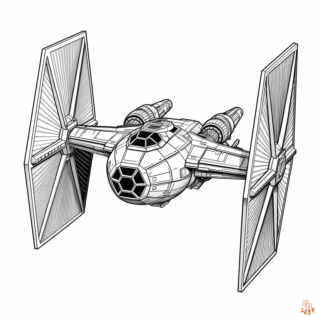 Printable tie fighter coloring pages free for kids and adults