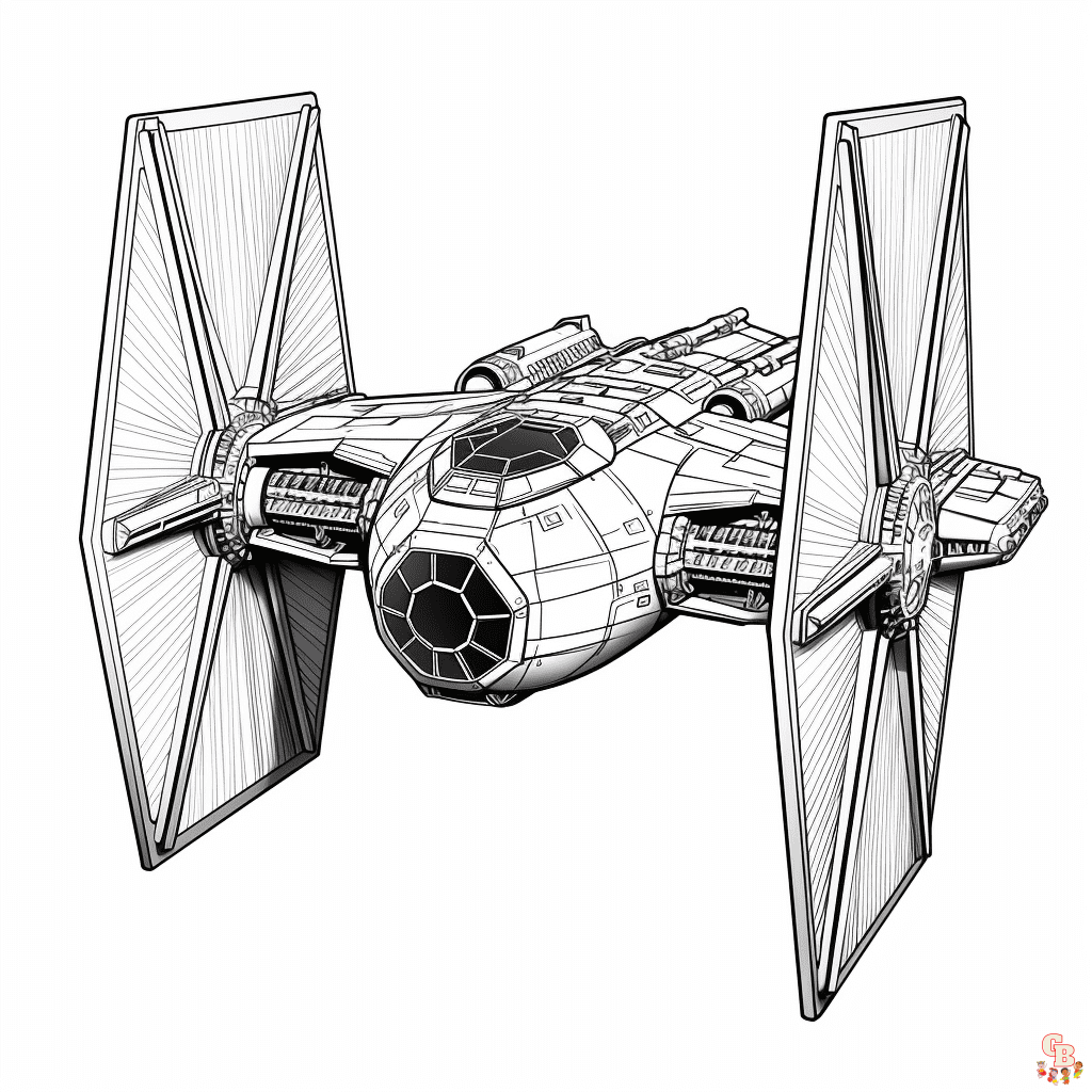 Printable tie fighter coloring pages free for kids and adults