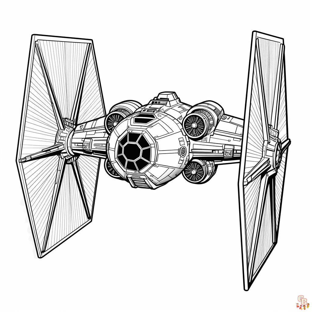 Printable tie fighter coloring pages free for kids and adults