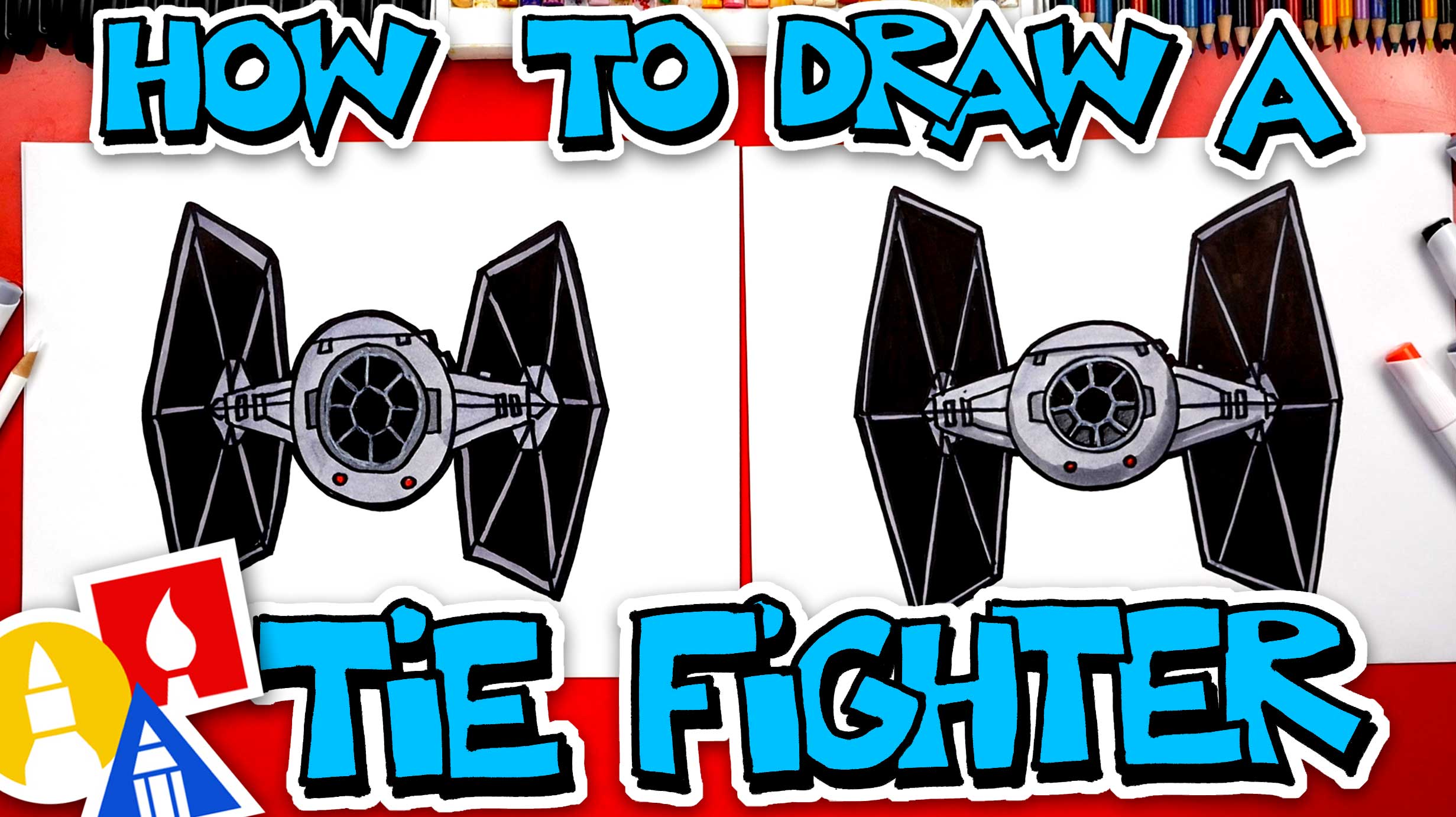 How to draw a tie fighter from star wars