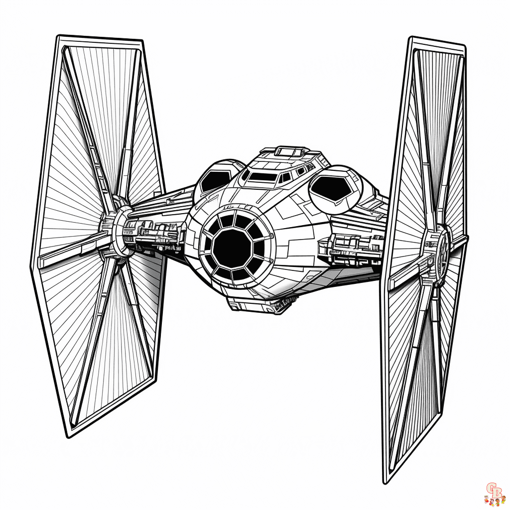 Printable tie fighter coloring pages free for kids and adults