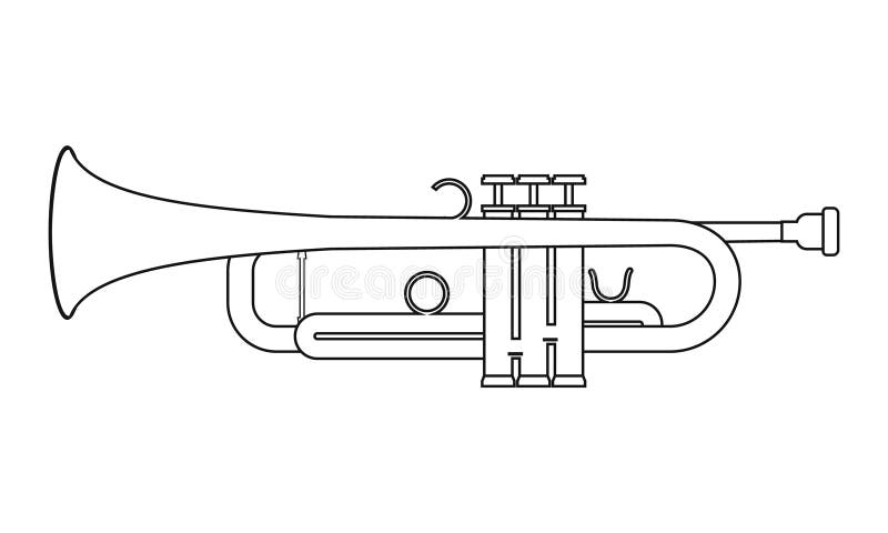 Trumpet coloring stock illustrations â trumpet coloring stock illustrations vectors clipart