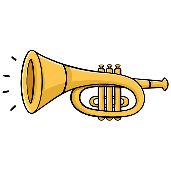 How to draw a trumpet