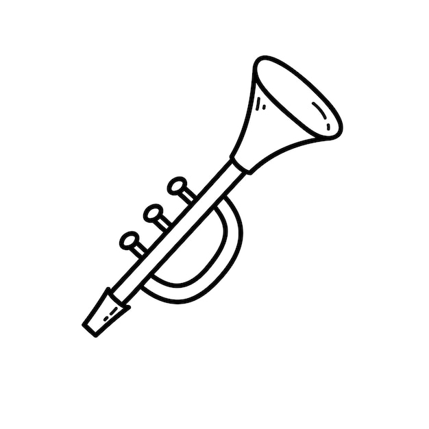 Premium vector coloring page with doodle trumpet