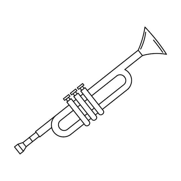 Premium vector trumpet musical instruments line art sketch icon vector