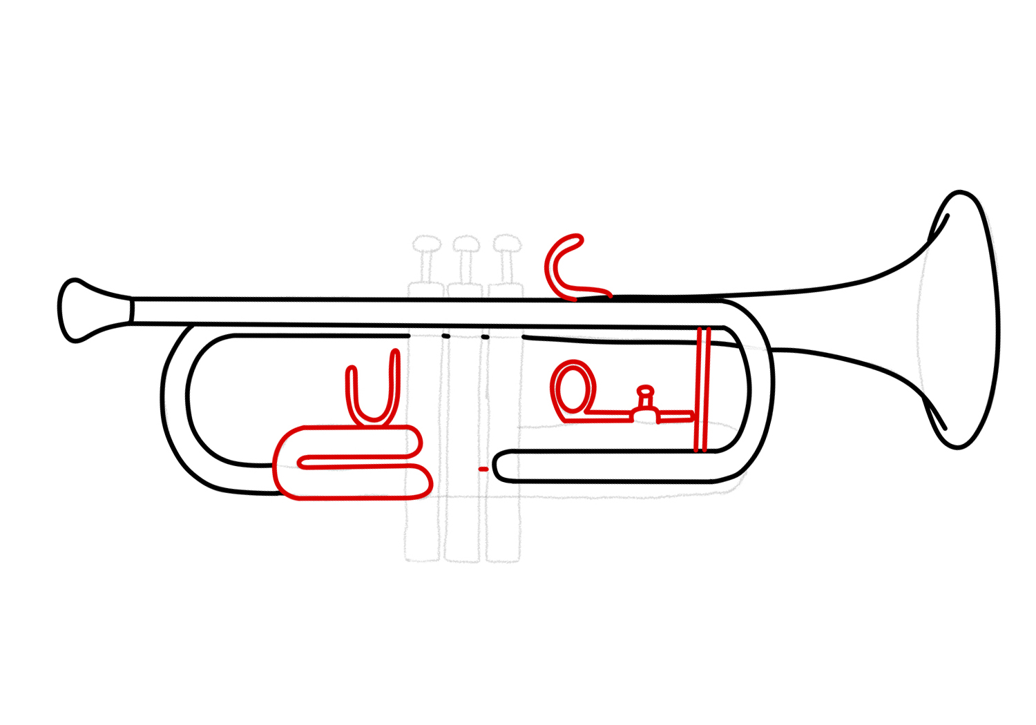 How to draw a trumpet design school