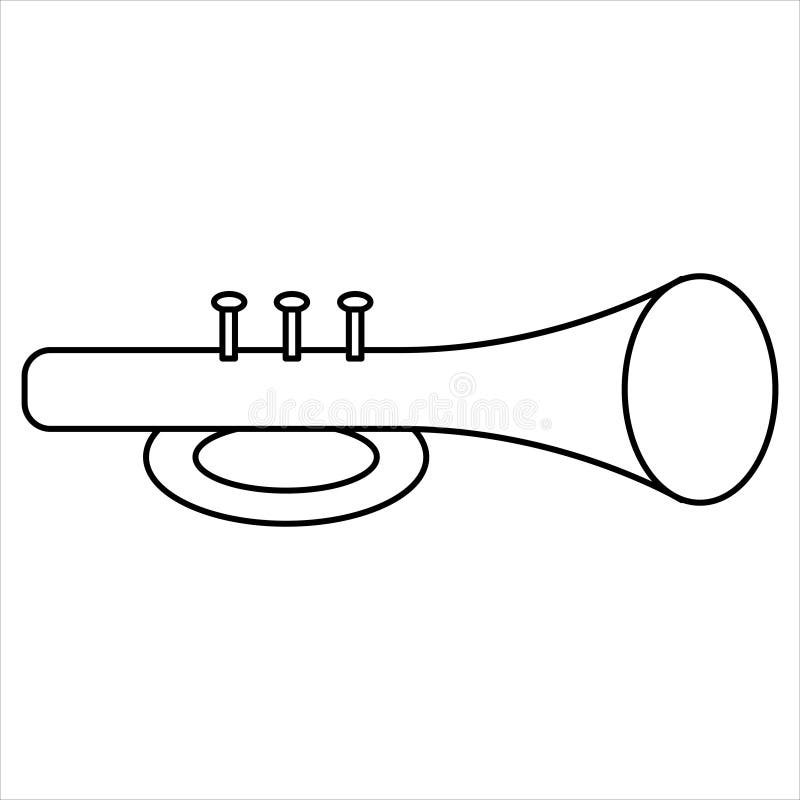 Coloring page outline of trumpet toy vector illustration stock vector