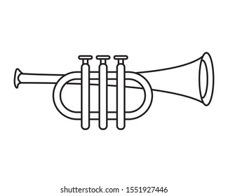 Coloring book children musical instruments trumpet stock vector royalty free