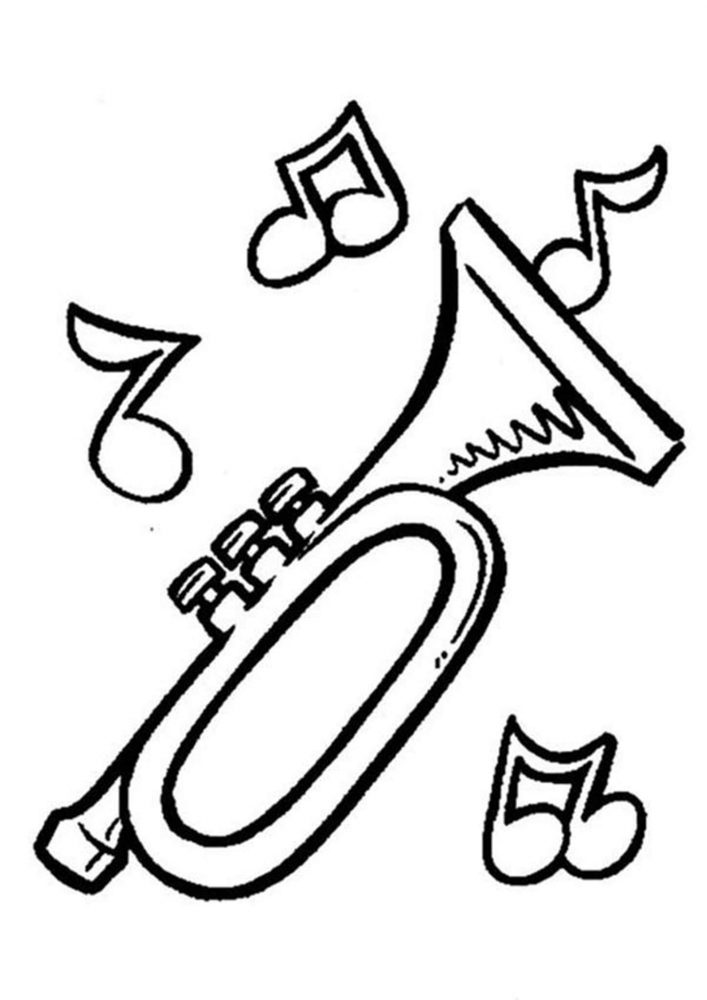 Free easy to print music coloring pages