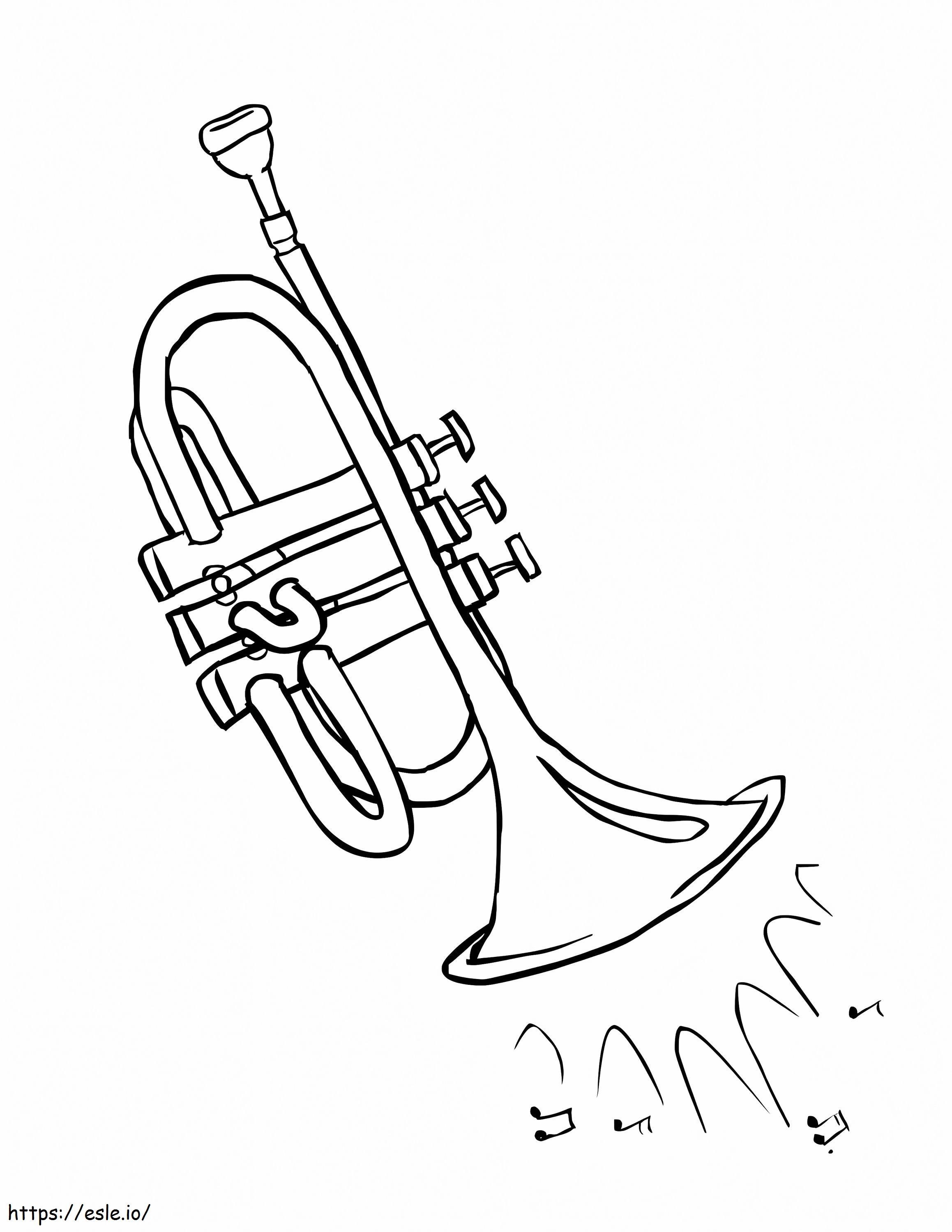 Single trumpet coloring page