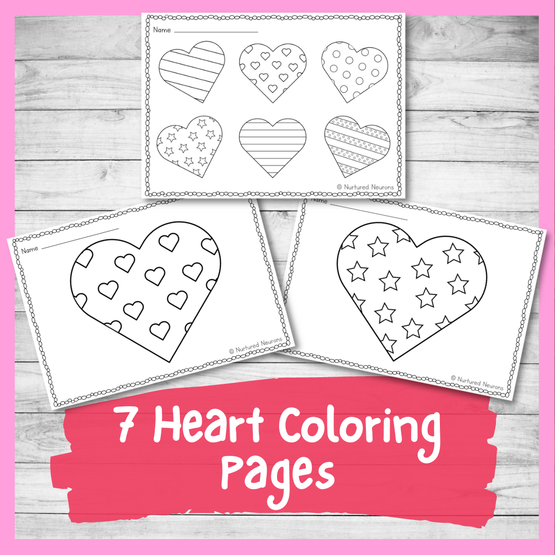 Simple heart coloring pages valentines day printable