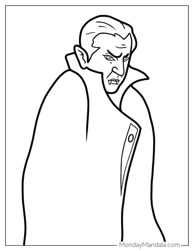 Vampire coloring pages free pdf printables