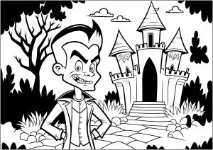 Vampire coloring pages for kids