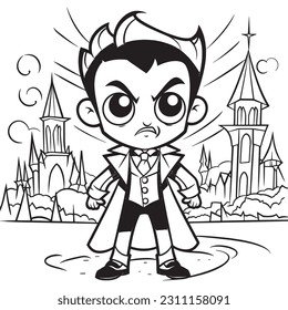 Black white coloring pages halloween kids stock vector royalty free