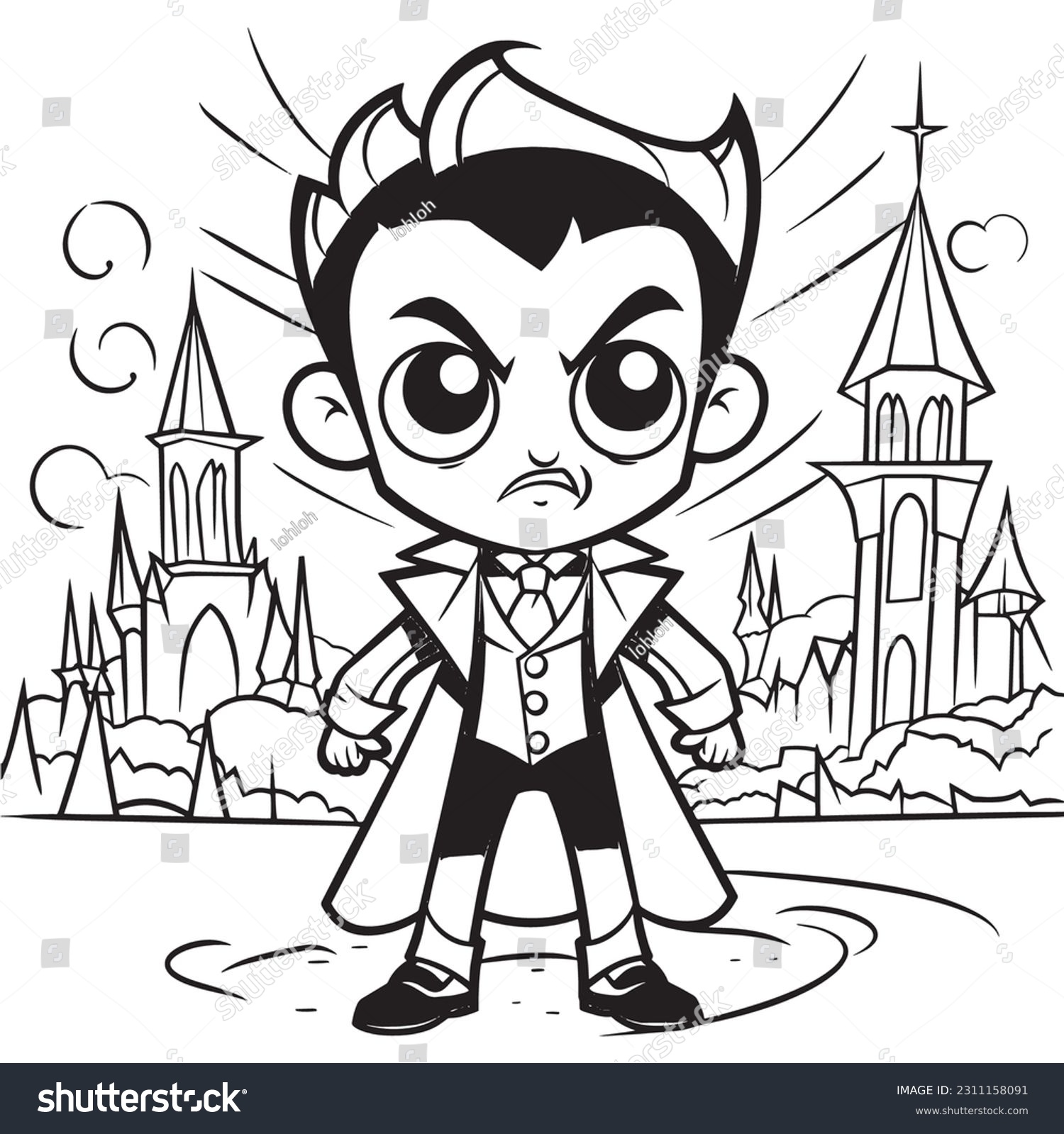 Black white coloring pages halloween kids stock vector royalty free