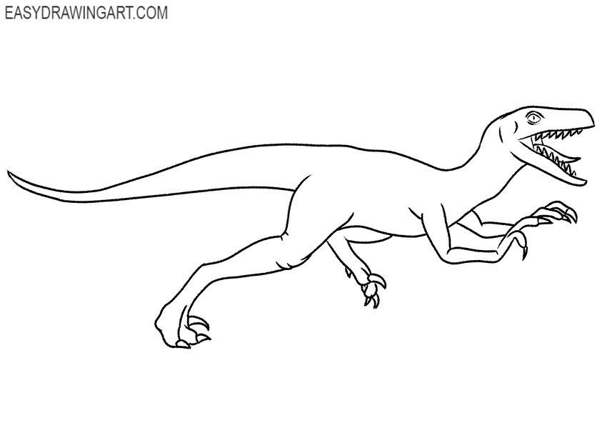 Simple velociraptor drawing velociraptor drawing velociraptor drawings