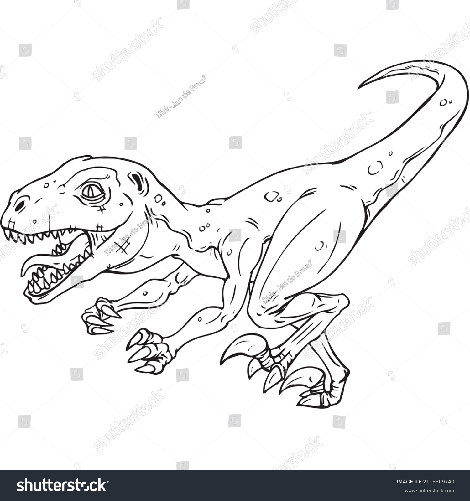 Black velociraptor tattoo royalty