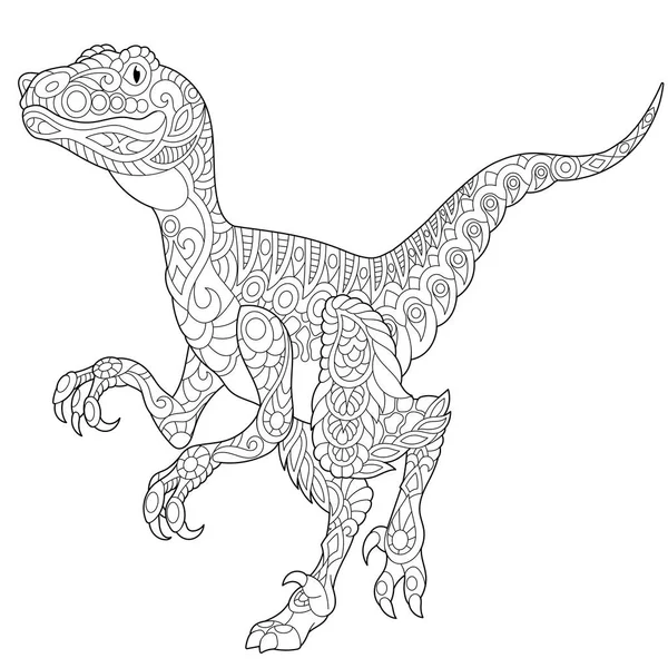 Coloring page dinosaur collection colouring picture tyrannosaurus rex drawn zentangle stock vector by sybirko