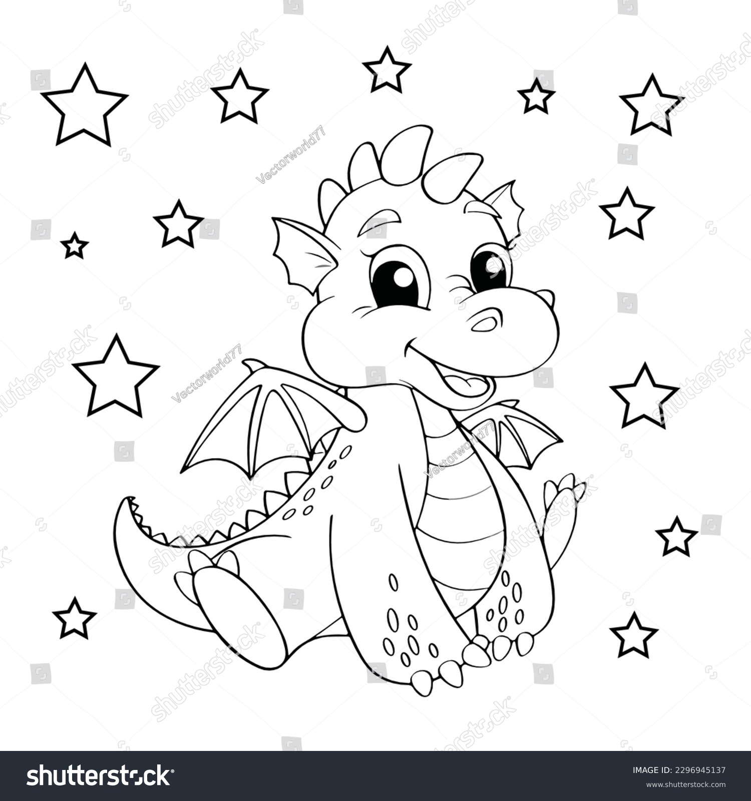 Black white drawing dinosaur royalty